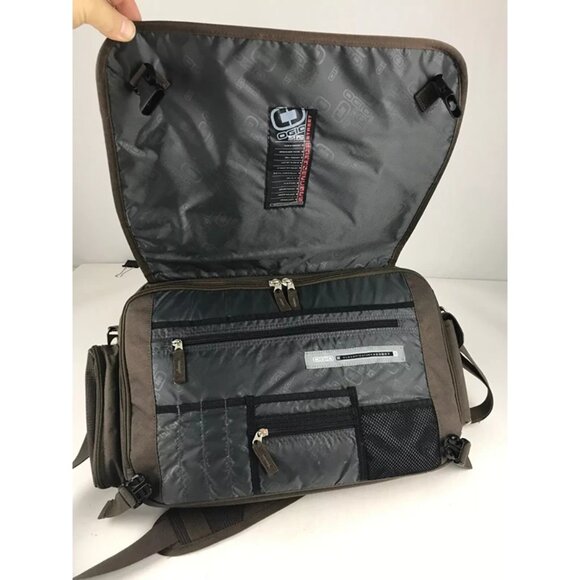 Ogio Brown Classification #03507 Key Clip Organizer Panel Shoulder/Messenger Bag - Picture 8 of 16